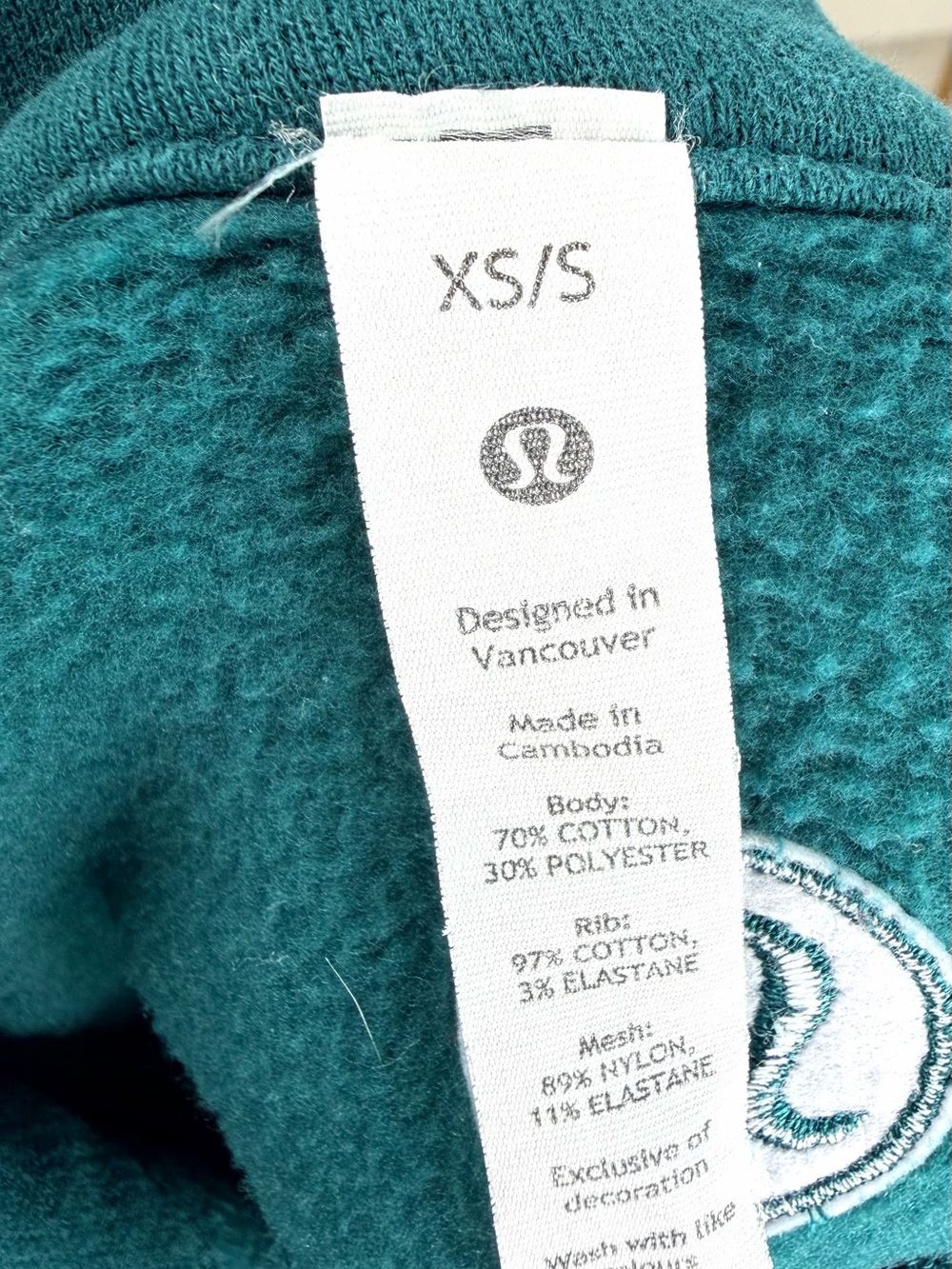 lululemon Scuba Oversized Half-Zip Pullover Green Jasper XS/S Funnel Neck Top - Picture 9 of 9
